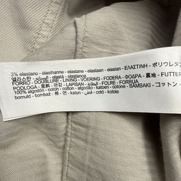 Massimo Dutti Men’s Slim Fit Jeans Size 34x33 Khaki Beige 100% Cotton Made in Tu - Picture 6 of 9